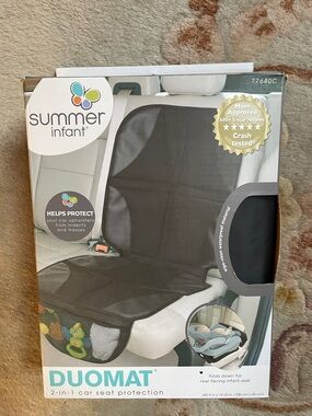 Summer Infant Duomat 2-1 Car Seat Protector - Black Brand New NWT